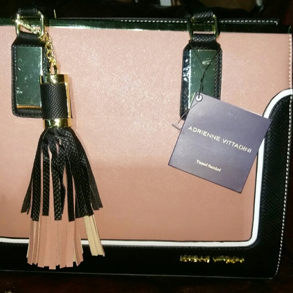 NWT ADRIENNE VITTADINI Tassel Satchel